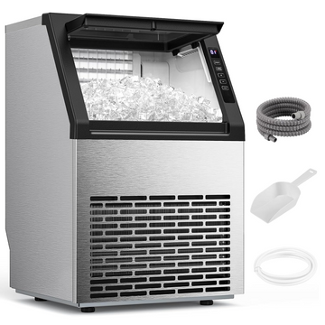 COWSAR 80Lbs/Day Commercial Ice Maker – Self-Cleaning, 24Lbs Storage, Freestanding