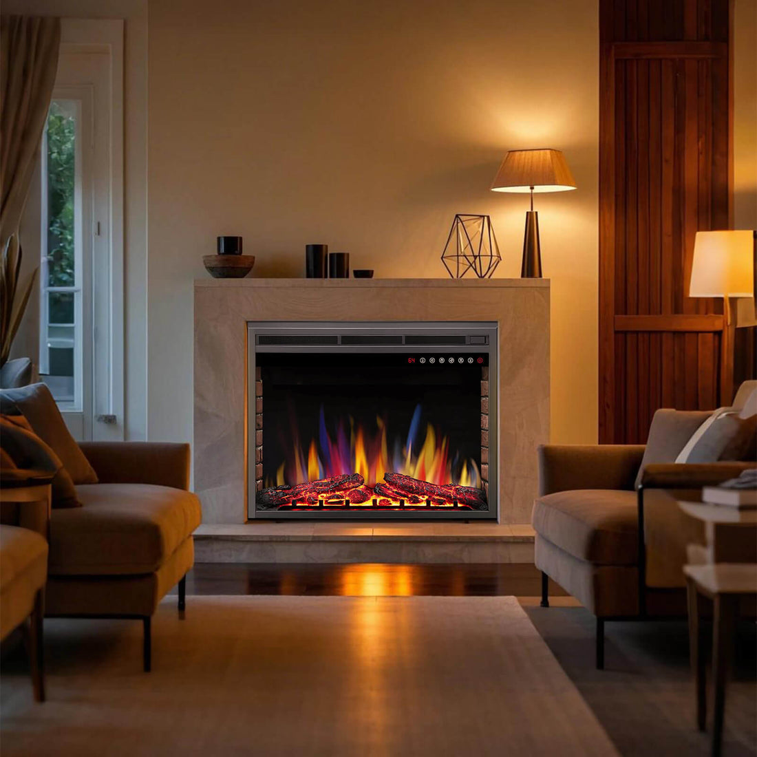 Cowsar 36/39 Inch Electric Fireplace Insert 750W/1500W