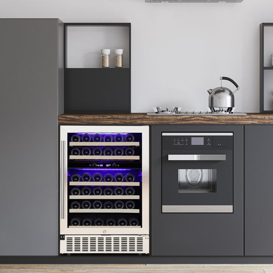 23.4'' 46 Bottle Dual Zone Beverage Refrigerator Cooler
